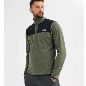 North Face Fleece TKA Glacier Green Snap Neck Pullover Mens XXL